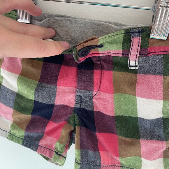 4/$20💥3M Gap Adorable Plaid Woven Cotton Twill Shorts, Comfy Waistband, Pockets - Picture 2 of 15
